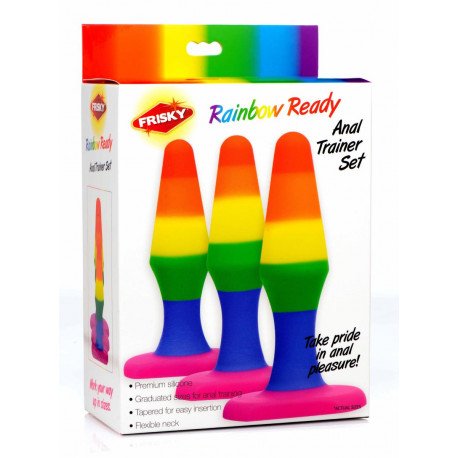 K B Rainbow Silicone Piece Anal Buttplug S T Disket Lev