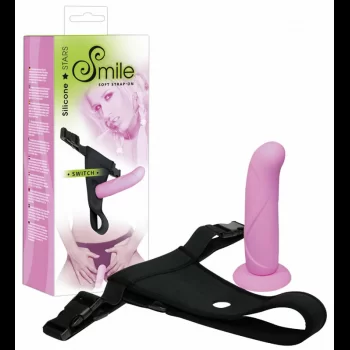 Smile Pink Soft Silikone Strap-On Dildo