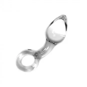 Glass dildo - Clear buttplug & O-ring