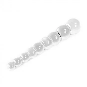 Glass dildo - Clear balls