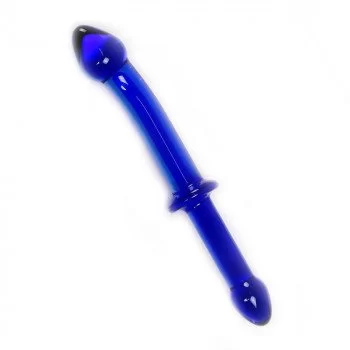 Glass dildo - Blue double