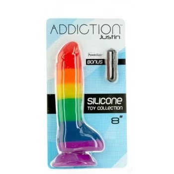 Addiction - Justin Rainbow Silicone Dildo - 19 cm