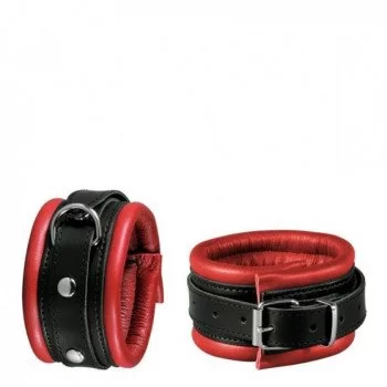 Leather Anklecuffs Red - 5 cm