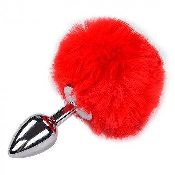 Alive Metal Fluffy Buttlug With Red Rabbit Tail