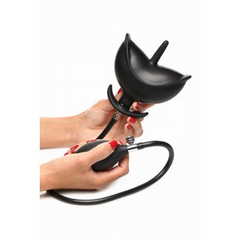 Inflatable Silicone Anal Plug - Black from Sadistenstoolbox