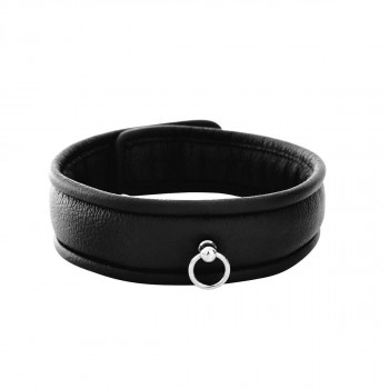 Leather Padded Collar Mini O-ring with Lock  - 1